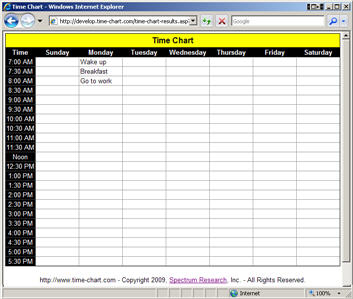 Free Time Chart