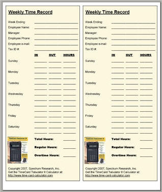 Free Printable TimeSheet